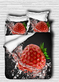 L'essentiel linge de maison Juego Funda Nórdica Doble 200x220cm, Microsatén y Algodón, Impresión 3D, Negro, Blanco, Rojo, Verde