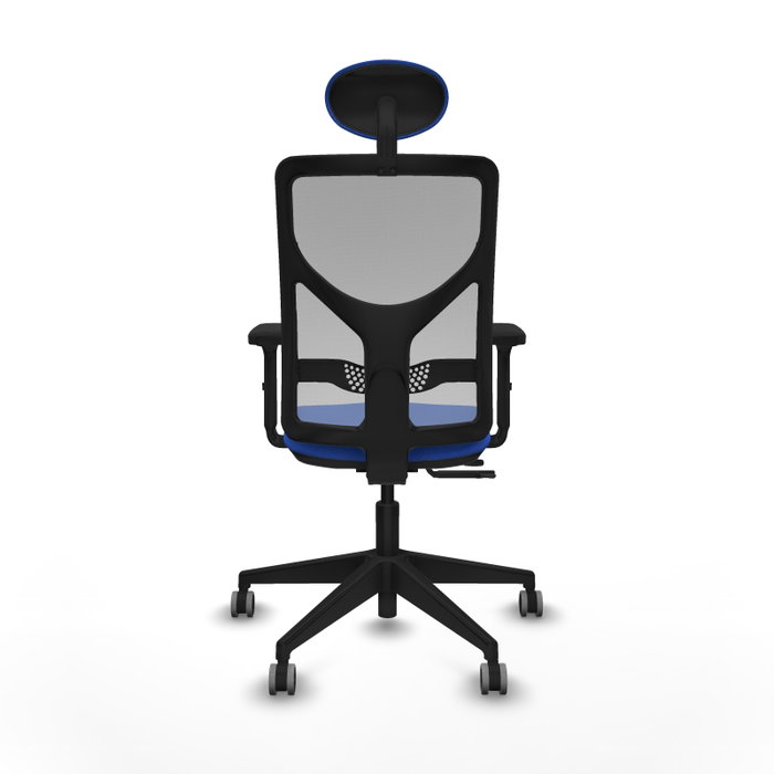 PIQUERAS Y CRESPO Silla de oficina Motilla con Mecanismo Sincro/Traslack, Tela Azul y Malla Gris