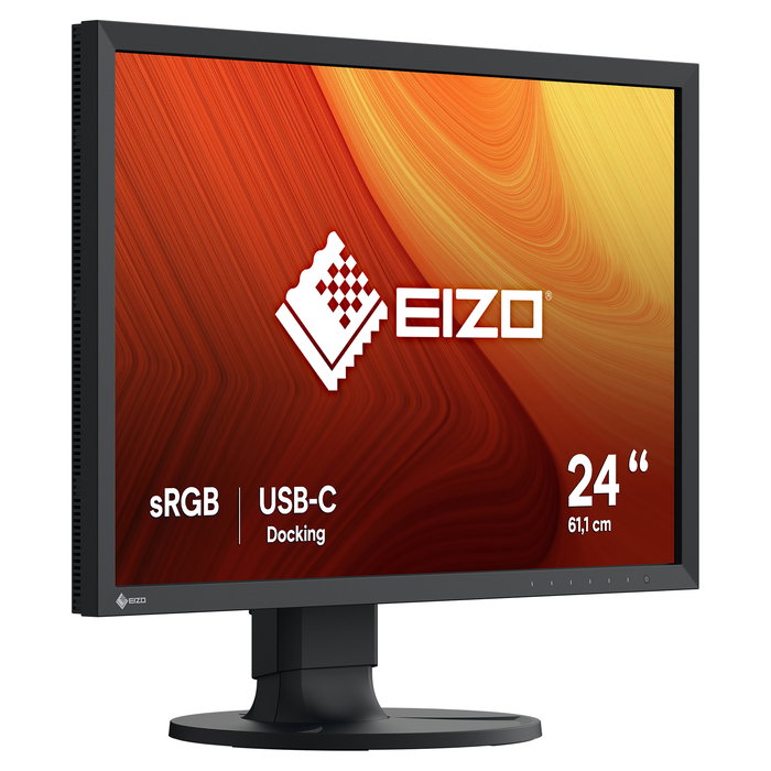 EIZO ColorEdge CS2400R Monitor 24.1" IPS WUXGA 1920x1200 16:10 con Hardware Calibration, USB-C, HDMI, DisplayPort, Hub USB y Soporte Ergonómico Ajustable - Negro