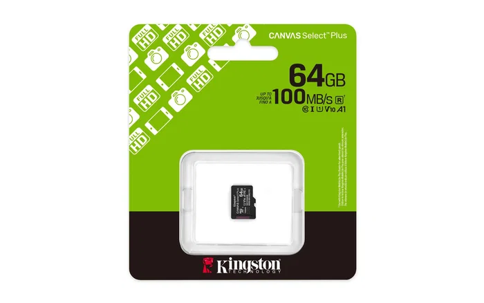 Kingston Canvas Select Plus MicroSDXC Tarjeta 64GB UHS-I Clase 10 U1 A1 V10 150MB/s, Compatible Android y Cámaras