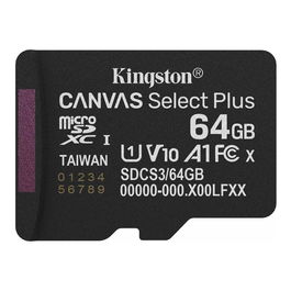 Kingston Tarjeta Memoria CANVAS Select Plus 64GB microSDXC UHS-I U1 V10 A1 Clase 10 100MB/s SDCS3/64GBSP