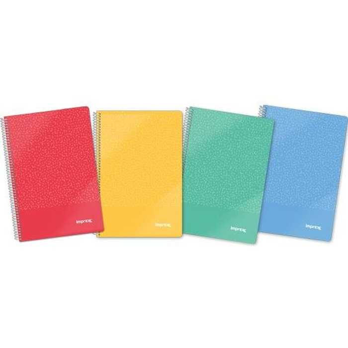 IMPREX Set de 4 Cuadernos de Espiral Imprex Folio 80H 90gr Colores Surtidos IMPREX Set de 4 Cuadernos de Espiral Imprex Folio 80H 90gr Colores Surtidos
