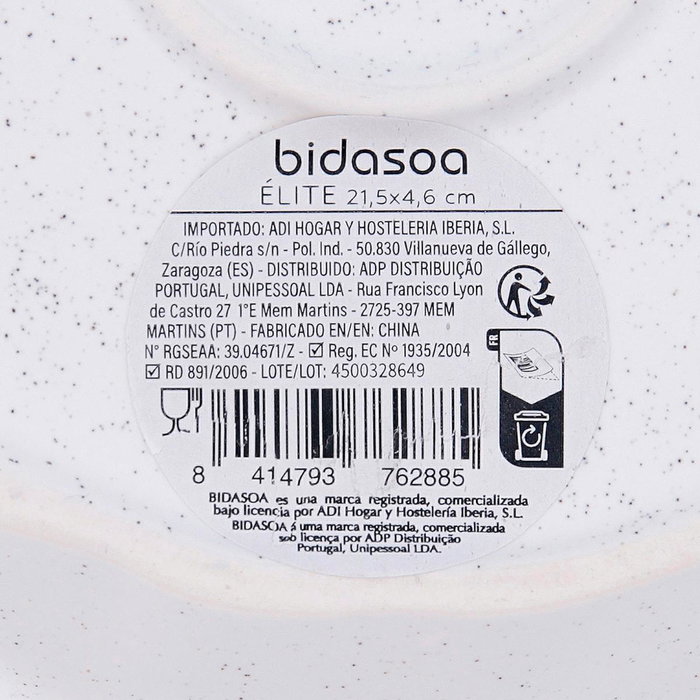 Bidasoa Plato Hondo Elite Marrón (12 Unidades) 21,5x4,6 cm