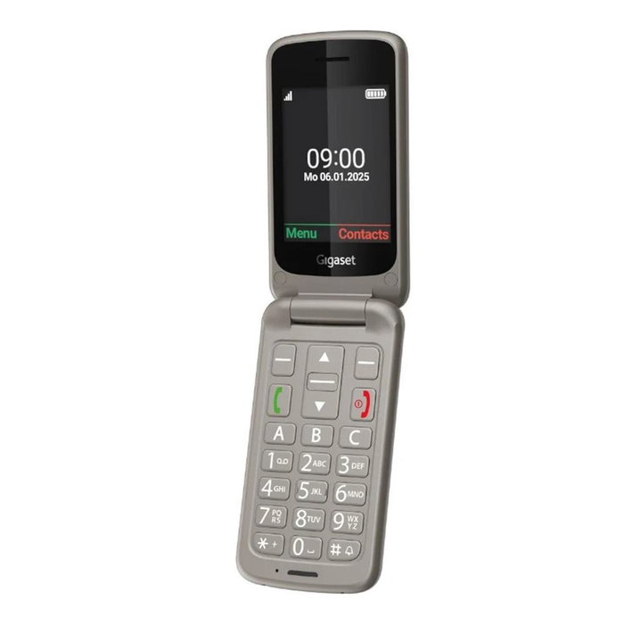 Gigaset Teléfono Móvil Senior GL595 Gris Diseño Tipo Concha Para Mayores