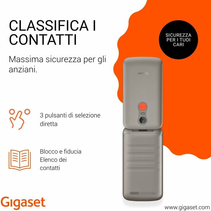 Gigaset GL595 Gris Titanium Silver con pantalla de 2,8 pulgadas