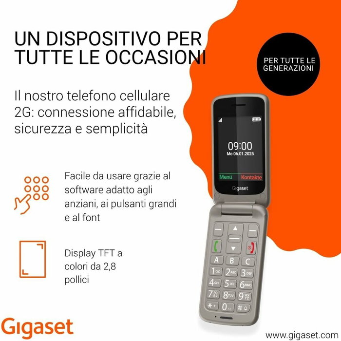 Gigaset GL595 Gris Titanium Silver con pantalla de 2,8 pulgadas