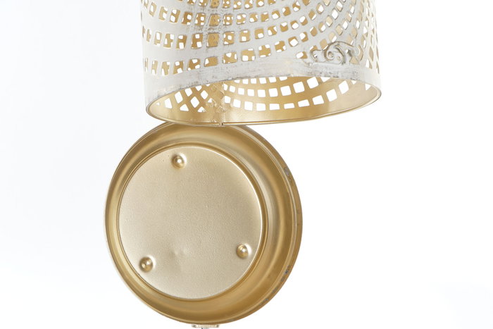 DKD Home Decor Set de 3 Portavelas Metálicos Crema y Dorado DKD Home Decor Set de 3 Portavelas Metálicos Crema y Dorado