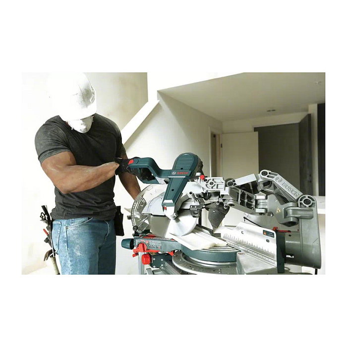 Bosch GCM 10 GDJ Sierra de inglete con un solo bisel, motor sin escobillas, 2000W, 5000 RPM, extracción de polvo, modo sierra de mesa