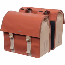 Basil Alforjas Urban Load 53L Impermeable Poliéster Rojo/Beige con Reflectantes 40.5x17.5x46 cm