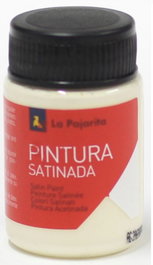 LA PAJARITA Pack de 6 botes de pintura satinada Marfil base látex de 35 ml