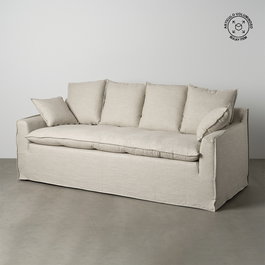 Sofá 4 Plazas Natural Tejido Salón 220 X 100 X 91 cm