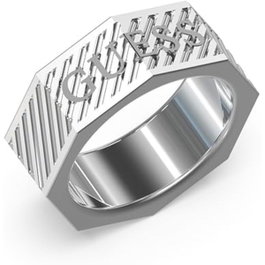 Guess JUMR03030JWST62 Anillo Bond Street para Hombre en Acero Inoxidable Gris