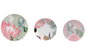 DKD Home Decor Vajilla Tropical Verde Rosa de Porcelana, 18 Piezas