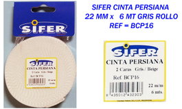 SIFER Cinta Persiana 22 mm x 6 m Gris/Beige