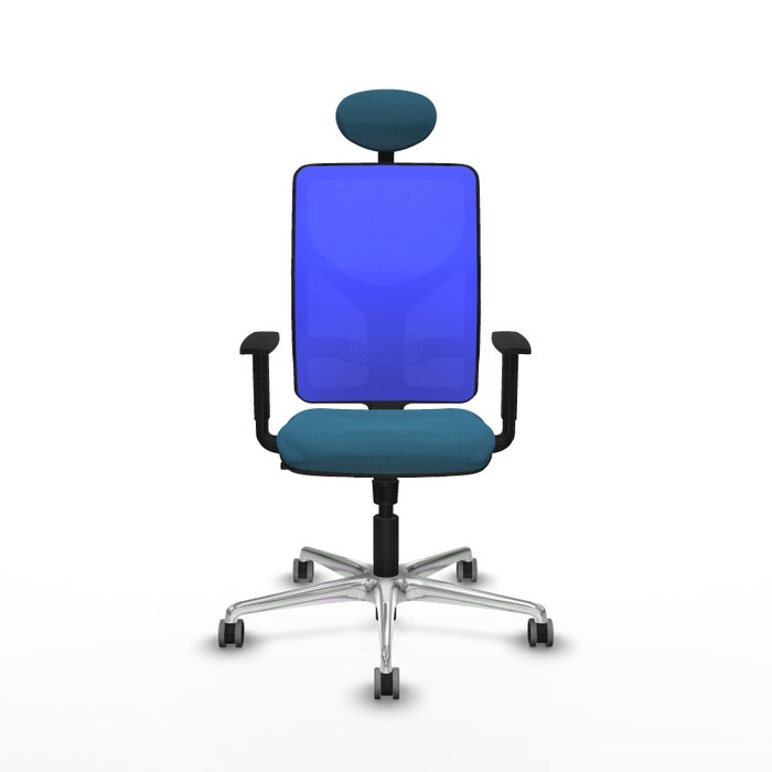PIQUERAS Y CRESPO Silla de oficina Motilla con mecanismo Sincro, Verde petróleo y Azul