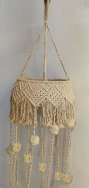 DKD Home Decor Pantalla Macramé Beige 30x30x130 cm