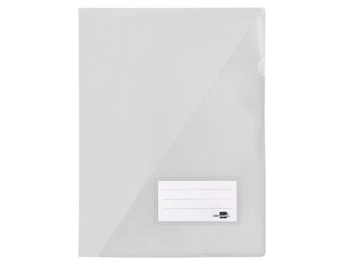 Liderpapel Carpeta dossier transparente con uñero, tarjetero y solapa interior A4 Liderpapel Carpeta dossier transparente con uñero, tarjetero y solapa interior A4