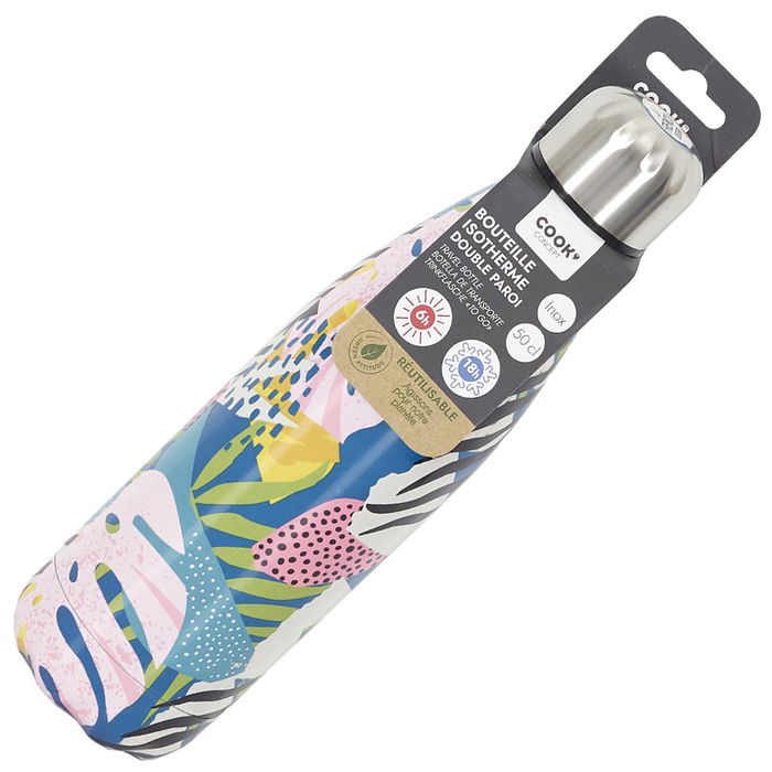 Cook Concept Termo Botella 500 Ml Acero Inoxidable Doble Pared Frío 18h Caliente 6h Estampado Cook Concept Termo Botella 500 Ml Acero Inoxidable Doble Pared Frío 18h Caliente 6h Estampado