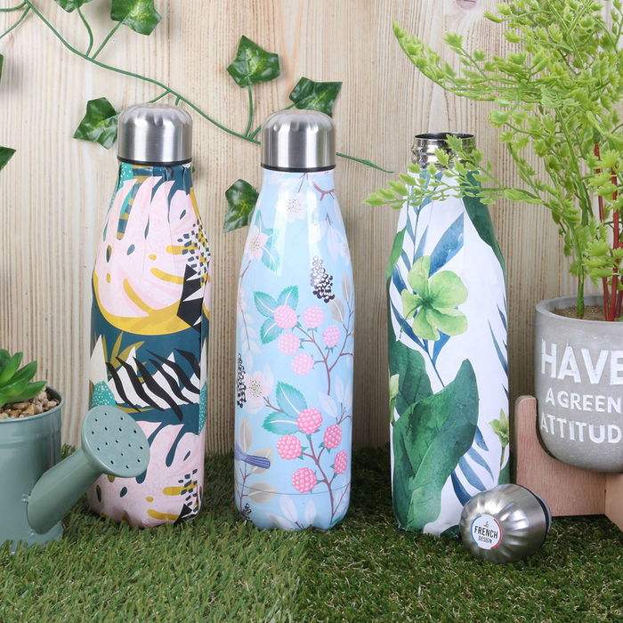 Cook Concept Termo Botella 500 Ml Acero Inoxidable Doble Pared Frío 18h Caliente 6h Estampado Cook Concept Termo Botella 500 Ml Acero Inoxidable Doble Pared Frío 18h Caliente 6h Estampado