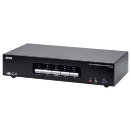 ATEN KVM Switch KVMP 4 Puertos USB 3.0 DisplayPort Triple View 4K Ultra HD (4096 x 2160) para 4 Computadoras - Negro