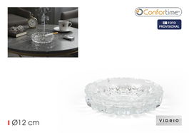 Inde Cenicero de Vidrio Redondo 12 cm, Dimensiones 12,7 x 12,5 x 4 cm, Peso 11,43 kg, para Comodidad y Estilo (36 Unidades)