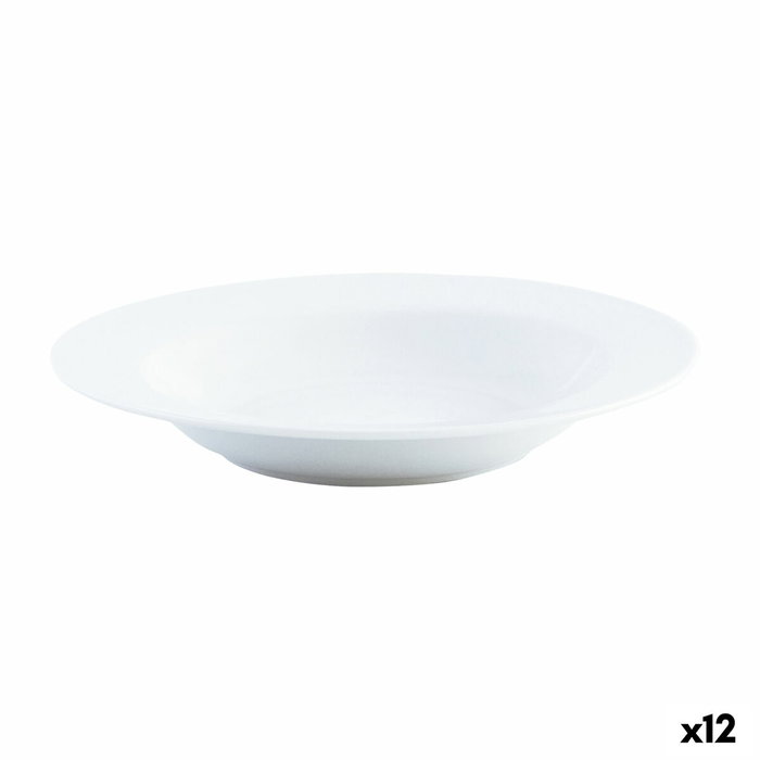 Quid Plato Hondo Porcelana Basic Blanco 21,5 cm (12 Unidades)