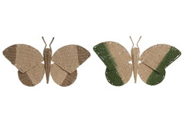 DKD Home Decor Decoración de Pared Mariposa en Fibra y Metal