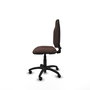 Silla de oficina Algarra con mecanismo Contacto permanente básico tapizada con Similpiel color Marrón oscuro. Equipada con Base poliamida negra, Sin brazos y Ruedas autofrenantes