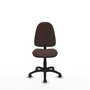 Silla de oficina Algarra con mecanismo Contacto permanente básico tapizada con Similpiel color Marrón oscuro. Equipada con Base poliamida negra, Sin brazos y Ruedas autofrenantes