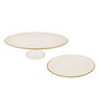 Hermia Juego de Platos para Postres de Vidrio Dorado Elegante para Ocasiones Especiales - 7 Piezas