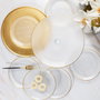 Hermia Juego de Platos para Postres de Vidrio Dorado Elegante para Ocasiones Especiales - 7 Piezas
