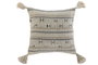 DKD Home Decor Set de 2 Cojines de Algodón Hechos a Mano Gris y Blanco 45x45 cm