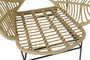 DKD Home Decor Silla Terraza Y Jardin Hoja Marron Claro Negro Ratan Sintetico Hierro Galvanizado 67 x 86 x 76 cm (2 Unidades)