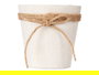 Ibergarden Macetero de Tela con Lazo Decorativo, 12.5x12 cm, Color Blanco, para Plantas de Interior y Exterior (Set de 24)