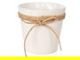 Ibergarden Macetero de Tela con Lazo Decorativo, 12.5x12 cm, Color Blanco, para Plantas de Interior y Exterior (Set de 24)