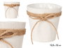 Ibergarden Macetero de Tela con Lazo Decorativo, 12.5x12 cm, Color Blanco, para Plantas de Interior y Exterior (Set de 24)