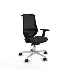 PIQUERAS Y CRESPO Silla de oficina Mardos con mecanismo Sincro/Traslack, Negro