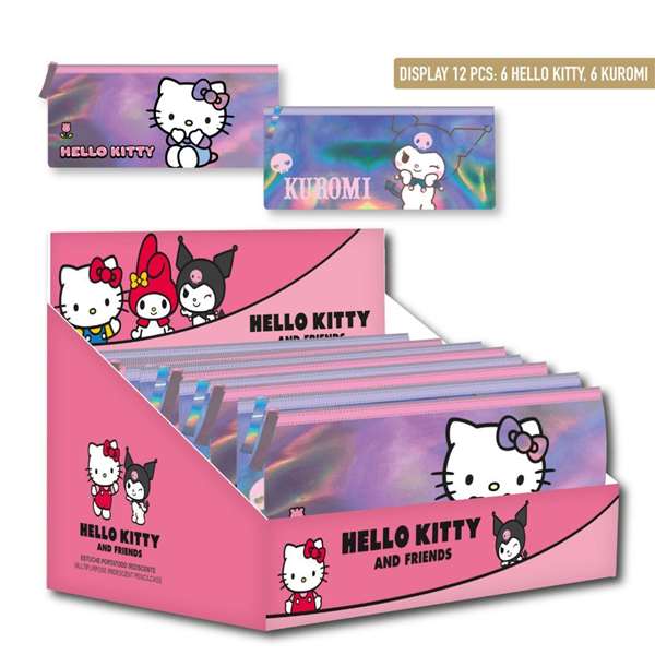 Cerdá Estuche Portatodo Iridiscente Hello Kitty Kuromi Pink para Niños Cerdá Estuche Portatodo Iridiscente Hello Kitty Kuromi Pink para Niños