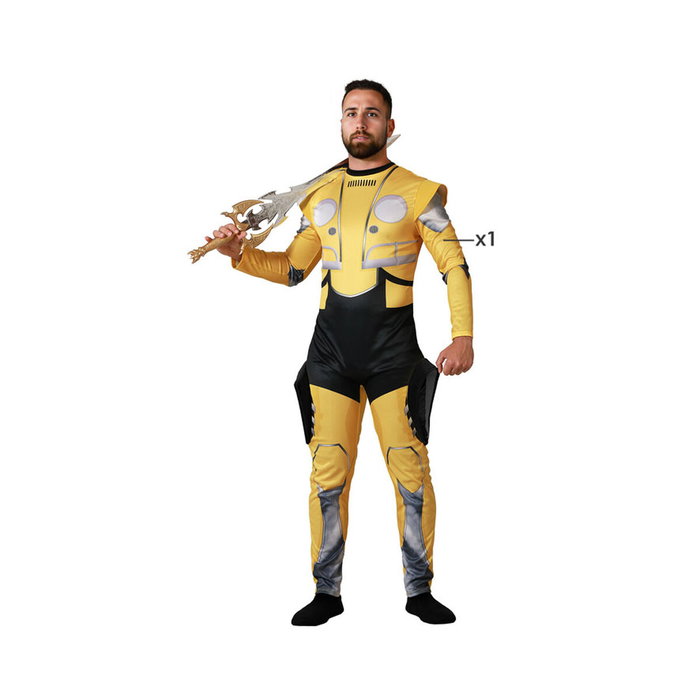 Disfraz Robot Coche Amarillo para Hombre Adulto Superhéroe - Tallas XS-S Disfraz Robot Coche Amarillo para Hombre Adulto Superhéroe - Tallas XS-S
