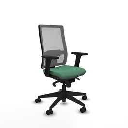 PIQUERAS Y CRESPO Silla de oficina Horna con mecanismo Sincro, Verde esmeralda y Gris