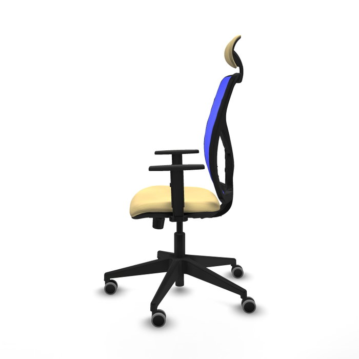 PIQUERAS Y CRESPO Silla de oficina Motilla con mecanismo Sincro, Crema y Azul PIQUERAS Y CRESPO Silla de oficina Motilla con mecanismo Sincro, Crema y Azul