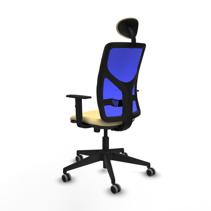 PIQUERAS Y CRESPO Silla de oficina Motilla con mecanismo Sincro, Crema y Azul PIQUERAS Y CRESPO Silla de oficina Motilla con mecanismo Sincro, Crema y Azul