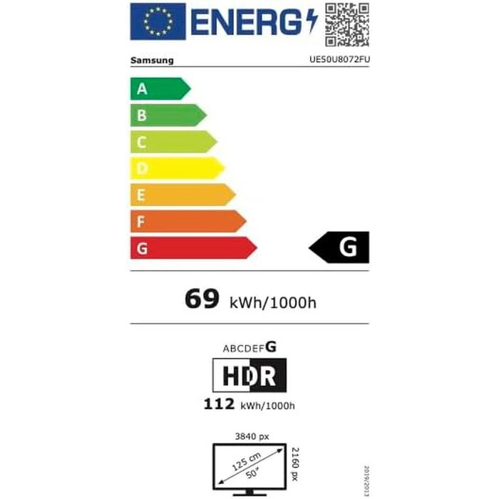 Samsung UE50U8072FUXXH Crystal UHD 50 pulg. 4K Ultra HD Smart TV Negro