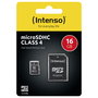 Intenso MicroSDHC tarjeta de memoria 16 GB C4 20MB/s incl. Adaptador SD