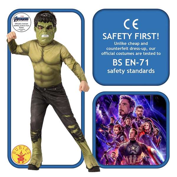 Rubies Disfraz infantil Hulk Avengers Endgame classic talla M Rubies Disfraz infantil Hulk Avengers Endgame classic talla M