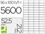 Q-connect KF10638 Etiquetas Adhesivas 52,5x21,2 mm para Fotocopiadora, Laser e Ink-jet, Caja 100 Hojas DIN A4