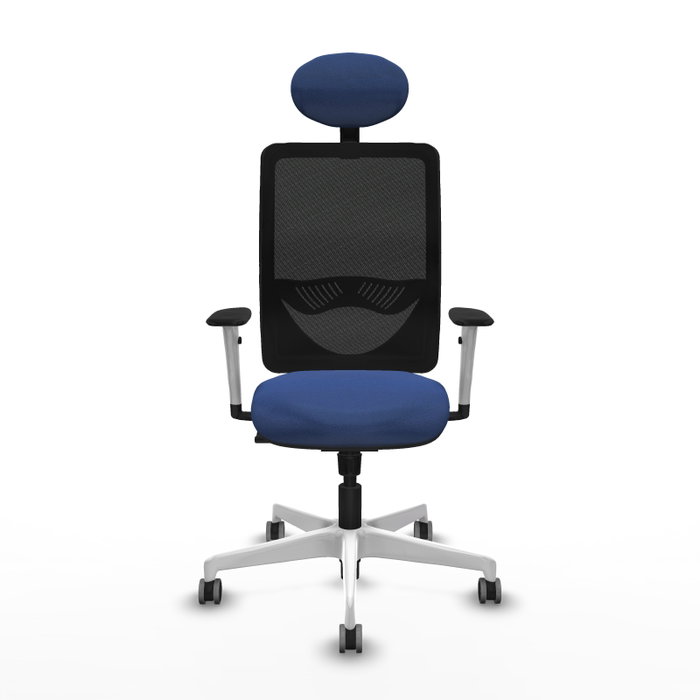 PIQUERAS Y CRESPO Silla de oficina Zulema con mecanismo Sincro, Azul marino y Negro