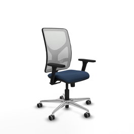 PIQUERAS Y CRESPO Silla de oficina Motilla con mecanismo Sincro, Azul marino y Blanco