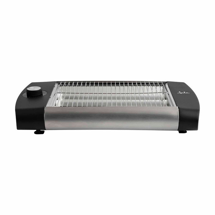 Jata Hogar Tostadora Horizontal 600W Acero Inoxidable Negro Temporizador 5 Min Bandeja Recogemigas