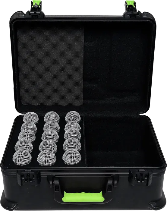 SBG Estuche de Transporte para 15 Micrófonos de Polietileno con Cierre TSA